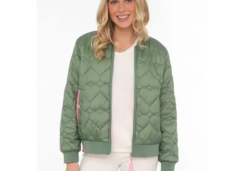 Zwillingsherz Zwillingsherz Bomberjacket - Be Happy - Groen