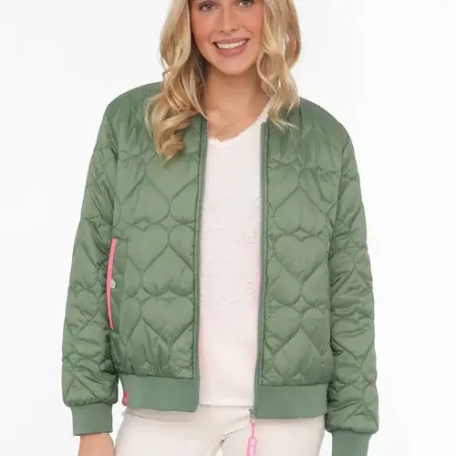 Zwillingsherz Bomberjacket - Be Happy - Groen 