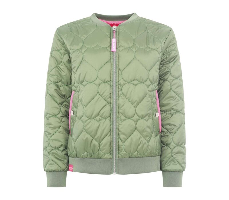 Zwillingsherz Bomberjacket - Be Happy - Groen