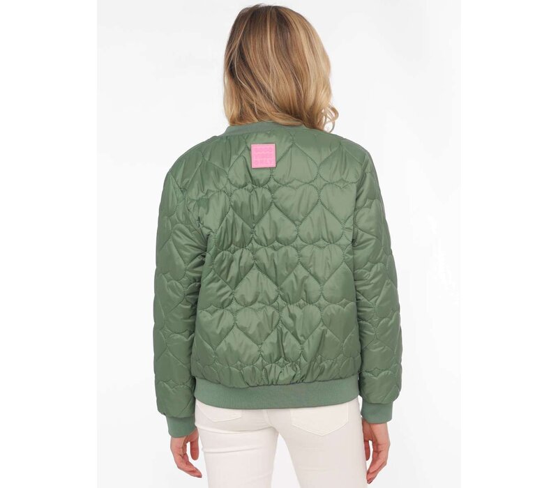Zwillingsherz Bomberjacket - Be Happy - Groen