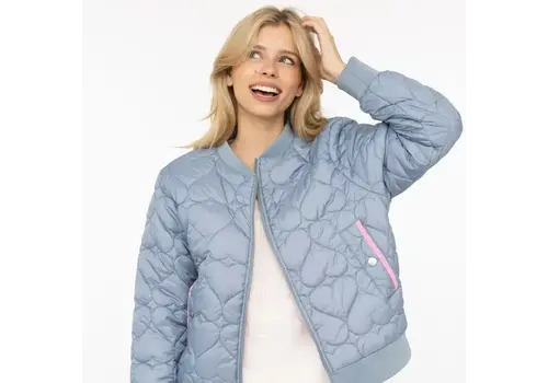 Zwillingsherz Zwillingsherz Bomberjacket - Be Happy - Blauw