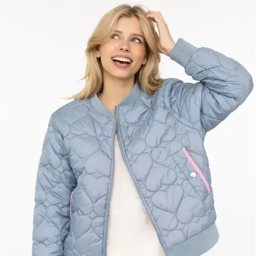 Zwillingsherz Bomberjacket - Be Happy - Blauw 