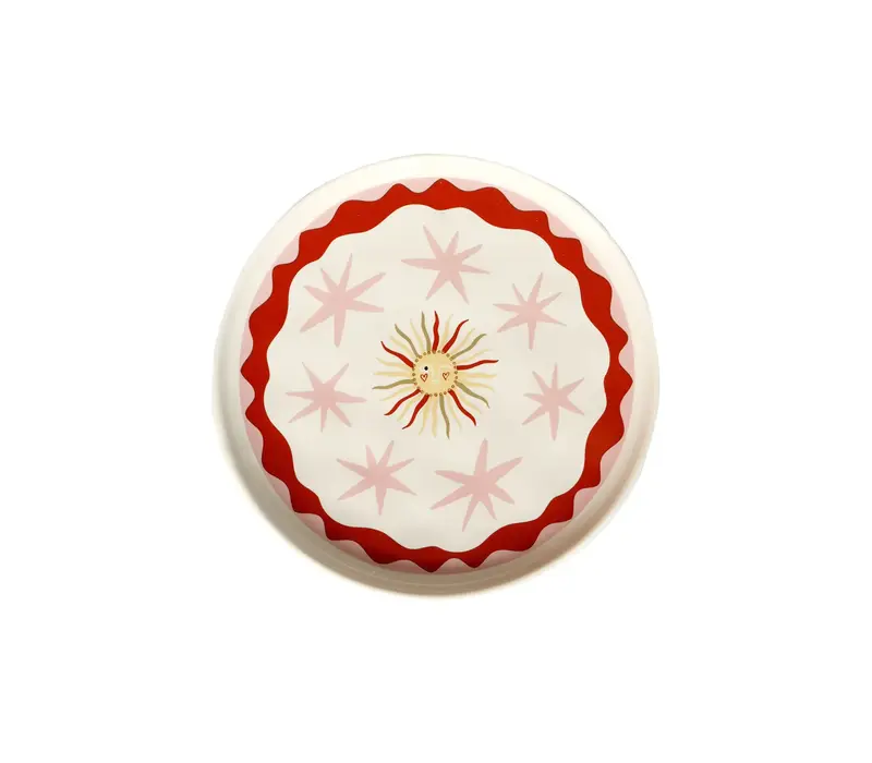 All the Luck in the World - Serveerbordje Zon met roze sterren
