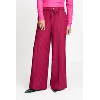 Pom Amsterdam PANTS - Jess Striped Burgundy Red
