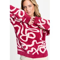 Pom Amsterdam PULLOVER - Frida Bow Burgundy Red