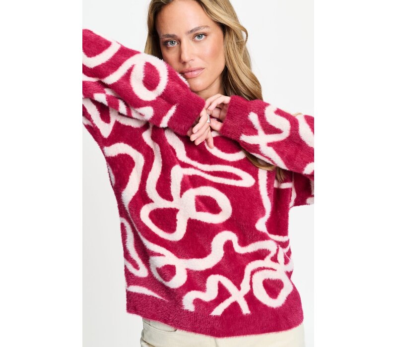 Pom Amsterdam PULLOVER - Frida Bow Burgundy Red
