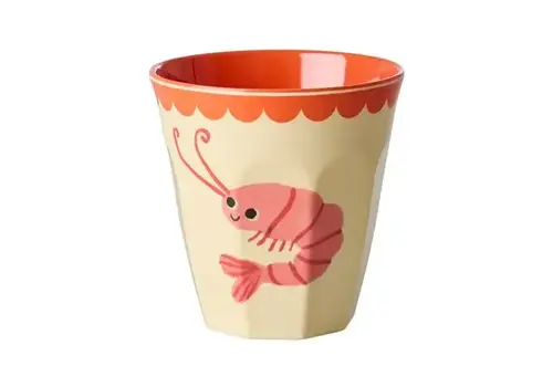 Rice by Rice Rice Medium Melamine Cup - New Shrimp Print