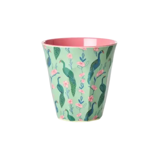 Rice Medium Melamine Cup - Peacock 