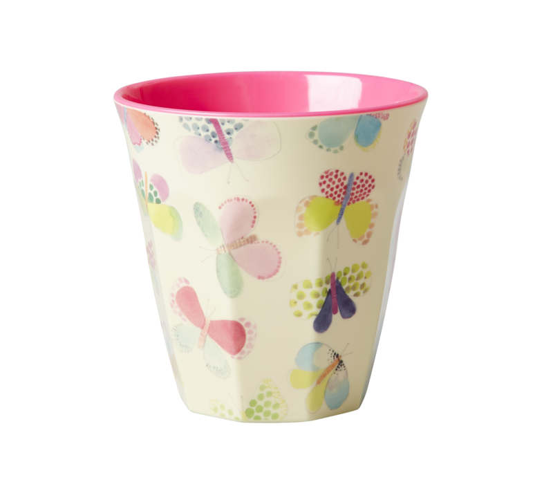 Rice Medium Melamine Cup - Butterfly print