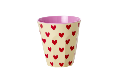 Rice by Rice Rice Medium Melamine Cup - Darling hearts print