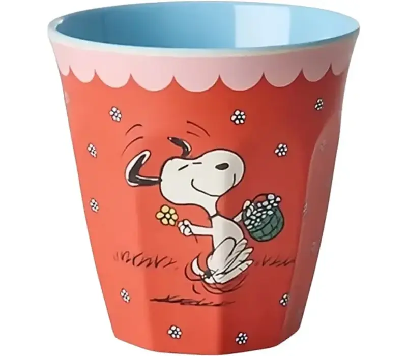Rice Medium Melamine Cup - Red - Snoopy