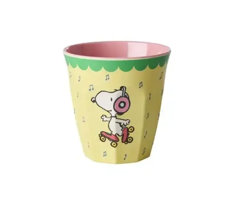 Rice Medium Melamine Cup - Yellow - Snoopy