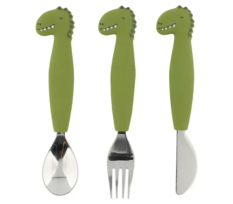 Trixie - Siliconen eetset 3 stuks - Mr. Dino