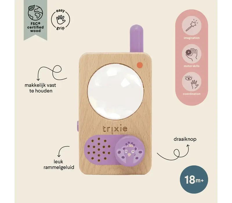 Trixie - Wooden walkie talkie - Mrs. Peacock