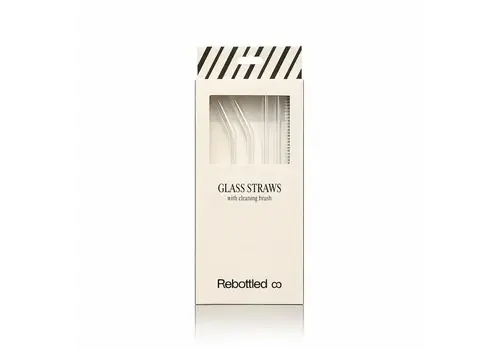 Rebottled Rebottled - Glazen rietjes 4-pack - Transparant