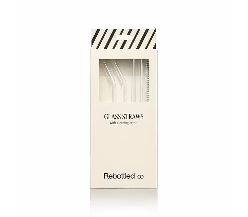 Rebottled - Glazen rietjes 4-pack - Transparant
