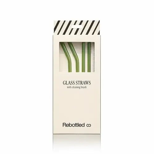 Rebottled - Glazen rietjes 4-pack - Green 