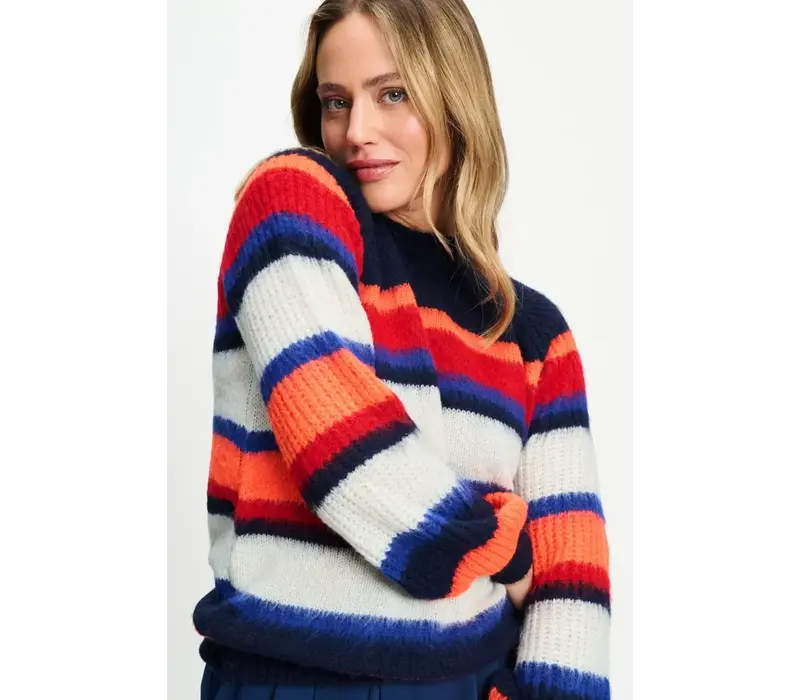 Pom Amsterdam PULLOVER - Faye Striped Blue