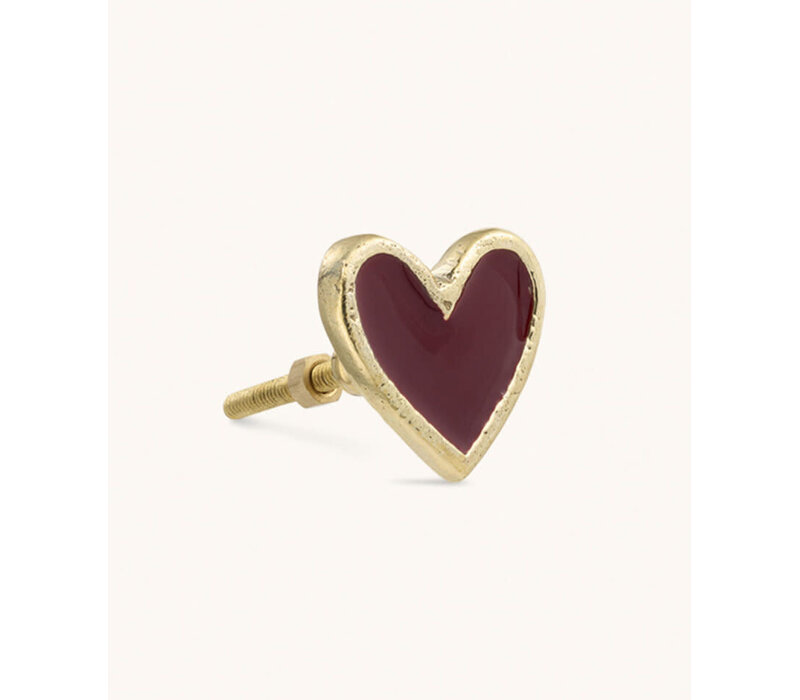 Doing Goods  - Pyar Heart  Knob -  Red