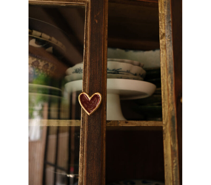 Doing Goods  - Pyar Heart  Knob -  Red