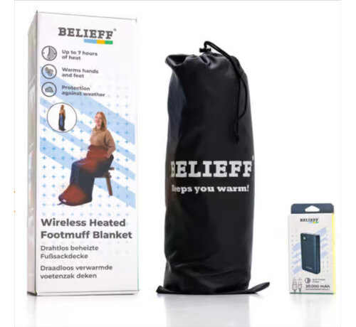 Belieff Belieff heating voetenzak deken 12V – incl powerbank – tot 50 graden
