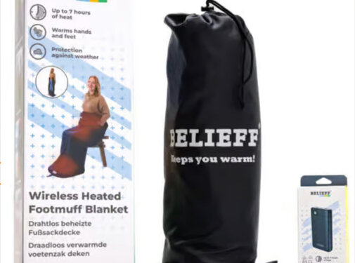 Belieff Belieff heating voetenzak deken 12V – incl powerbank – tot 50 graden