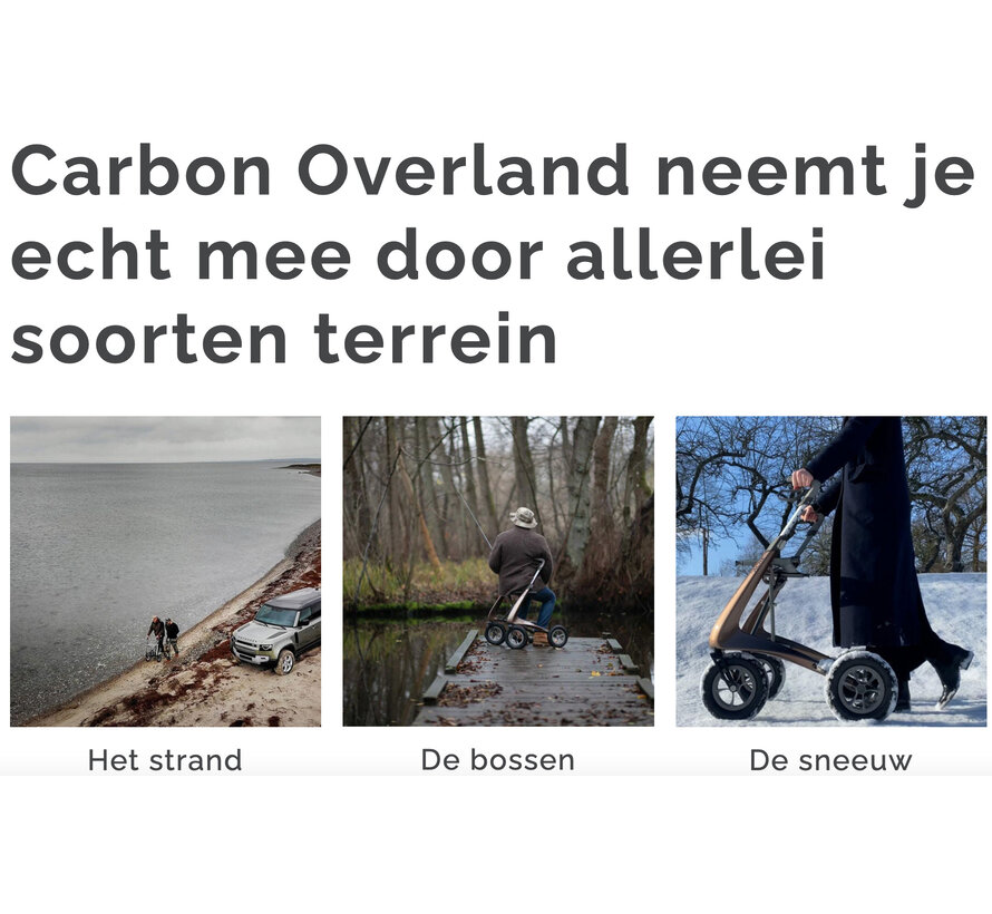 Carbon Overland Rollator - Ergonomisch en Modern