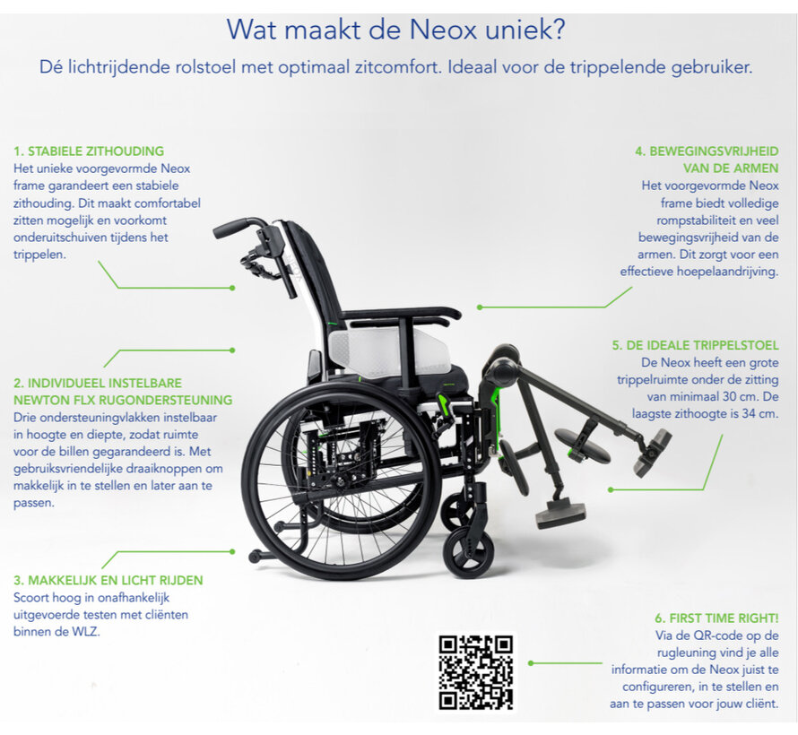 Neox Lichtgewicht Rolstoel voor Maximaal Comfort
