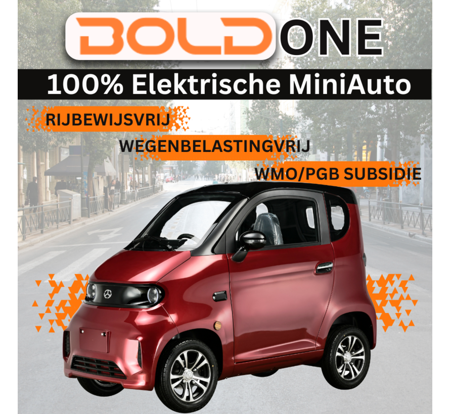 Bold One Elektrische MiniAuto | Minicar | Rijbewijsvrij