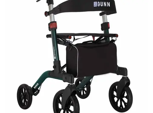 Qunn Rollator Brooklyn PU dubbel opvouwbaar met zachte banden
