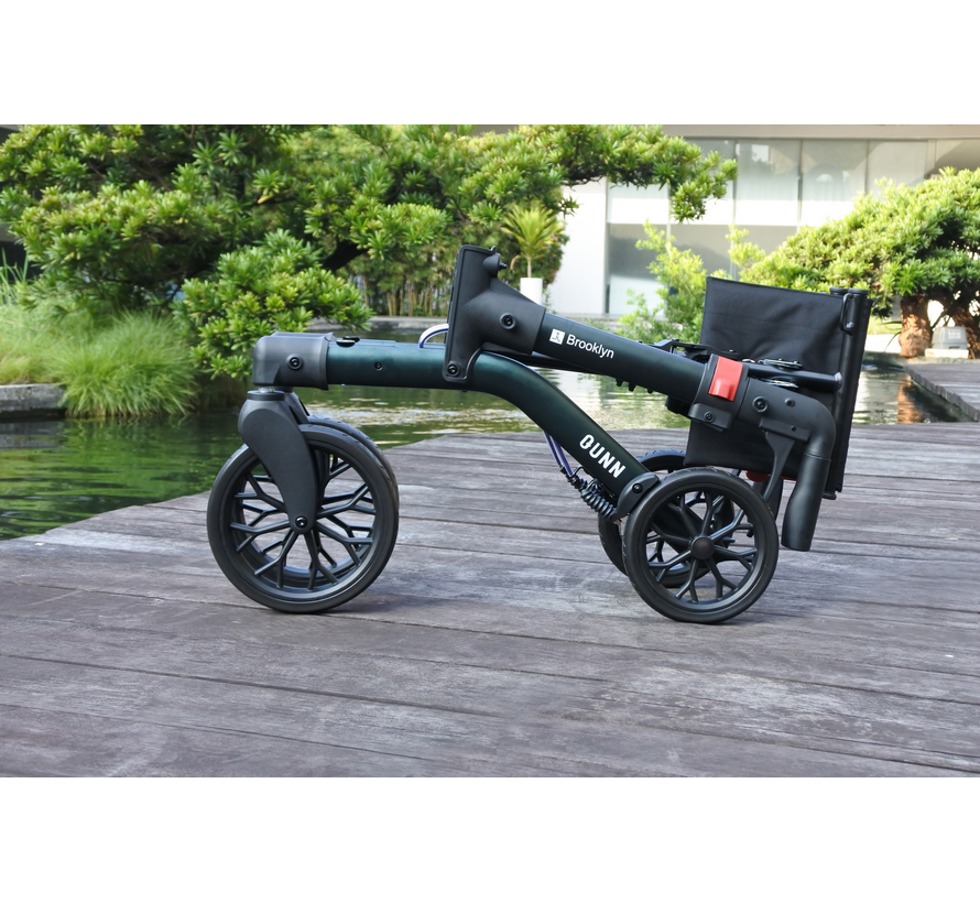 Qunn Rollator Brooklyn PU dubbel opvouwbaar met zachte banden