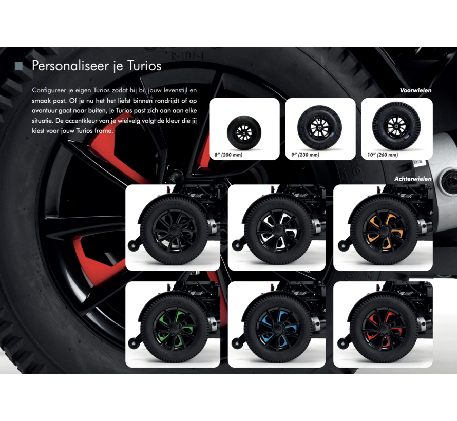 Turios - Meest compacte elektrische rolstoel - configuratie 51.C87.SE30SE34