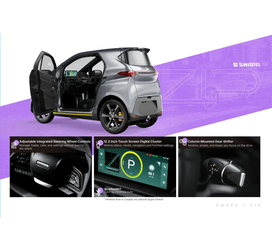 Swapa Zip Elektrische MiniAuto | Minicar | Overdekte Scootmobiel