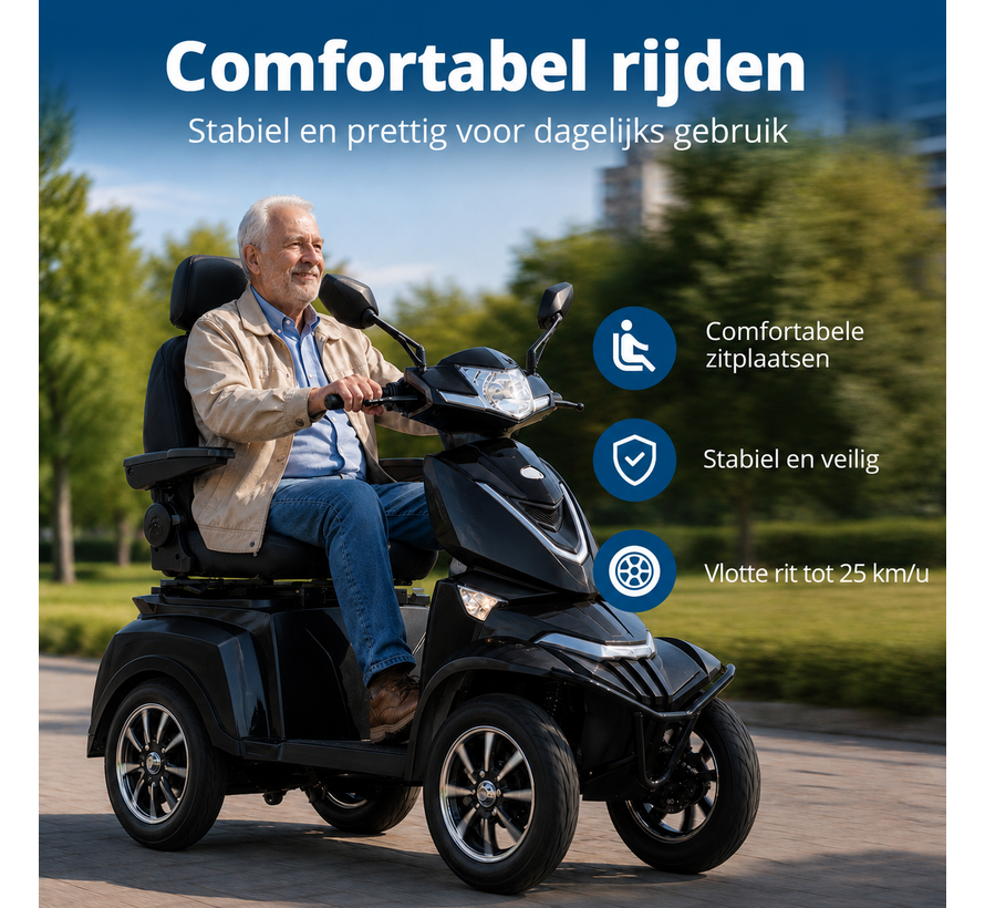 E-MOTO M4 - Snelle Scootmobiel - Lithium