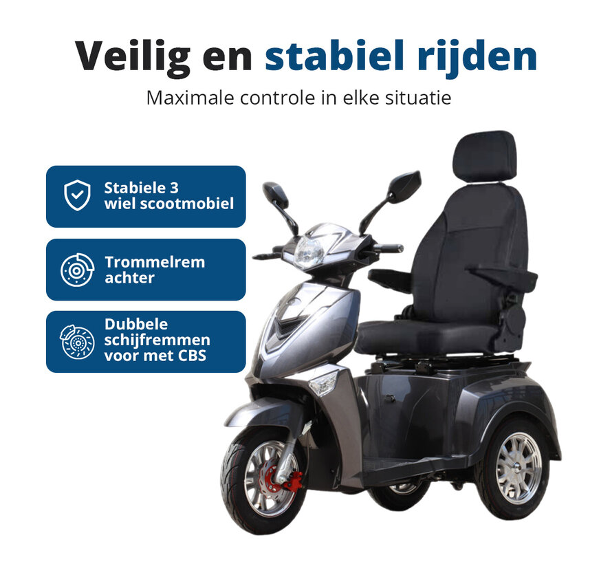 E-MOTO M3 – Scootmobiel met afneembare Lithium Accu