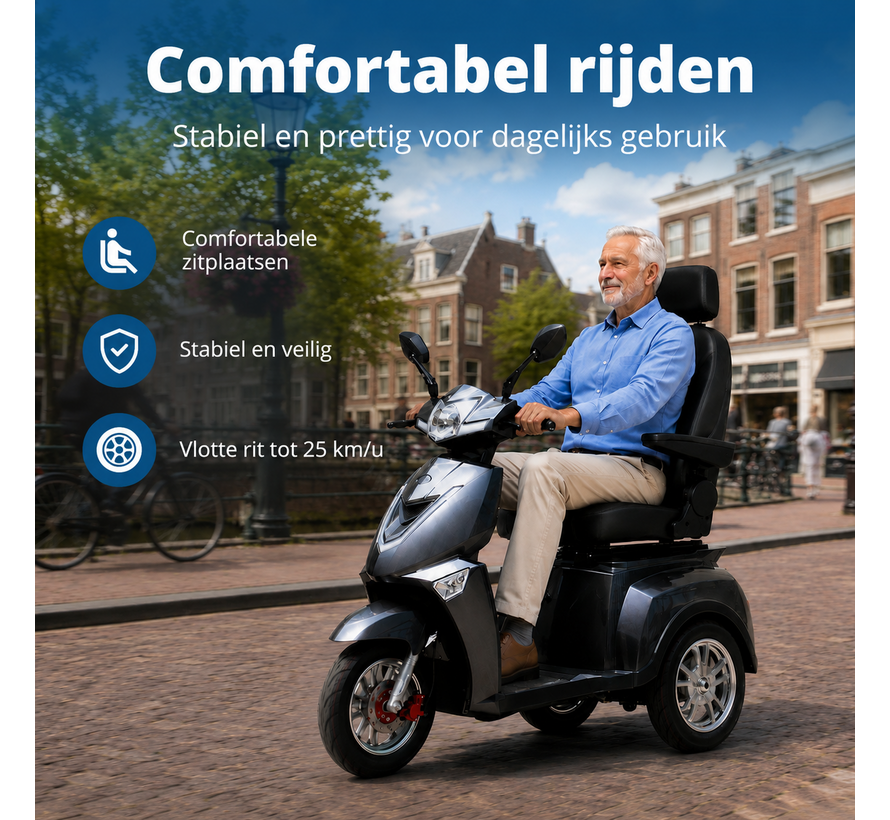 E-MOTO M3 – Scootmobiel met afneembare Lithium Accu