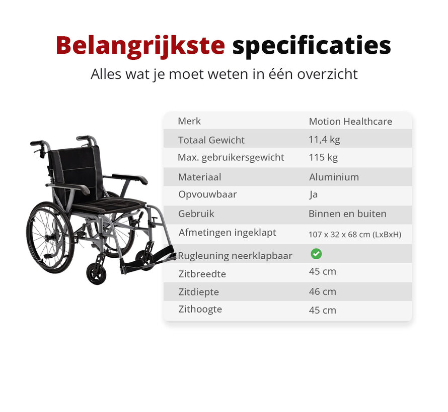 Magnelite Ultra Lichtgewicht Rolstoel