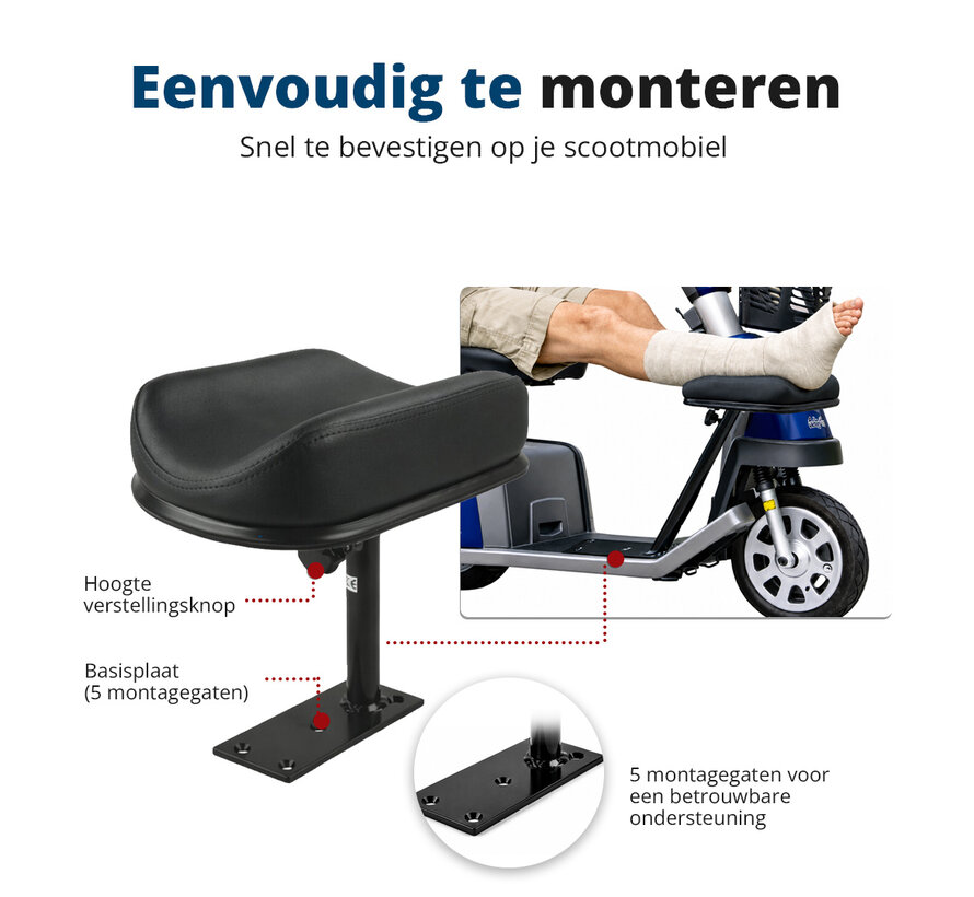 Beenondersteuning voor Scootmobiel