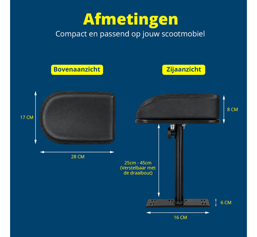 Beenondersteuning voor Scootmobiel