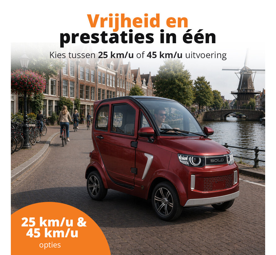 Bold CURA Elektrische MiniAuto | Minicar | Rijbewijsvrij