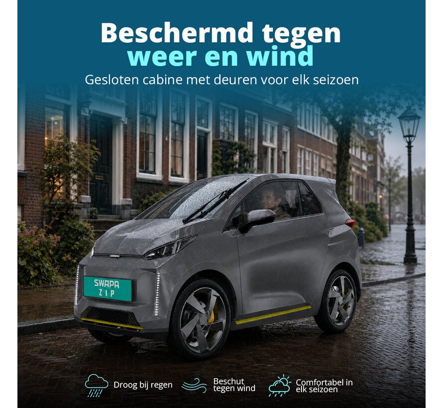 Swapa Zip Elektrische MiniAuto | Minicar | Overdekte Scootmobiel
