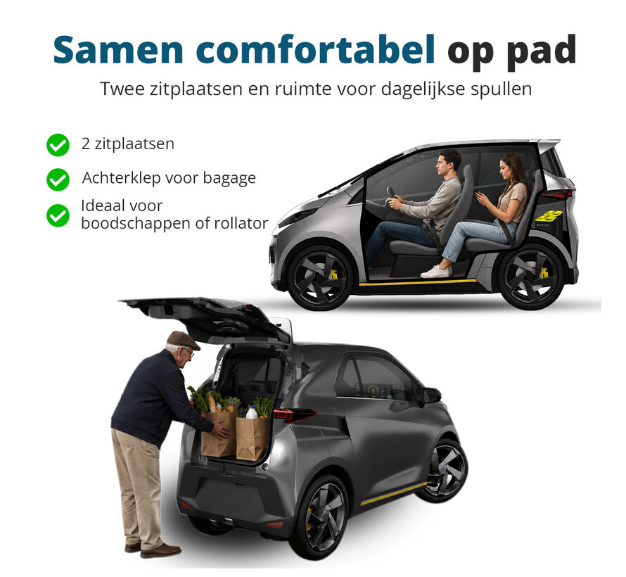 Swapa Zip Elektrische MiniAuto | Minicar | Overdekte Scootmobiel