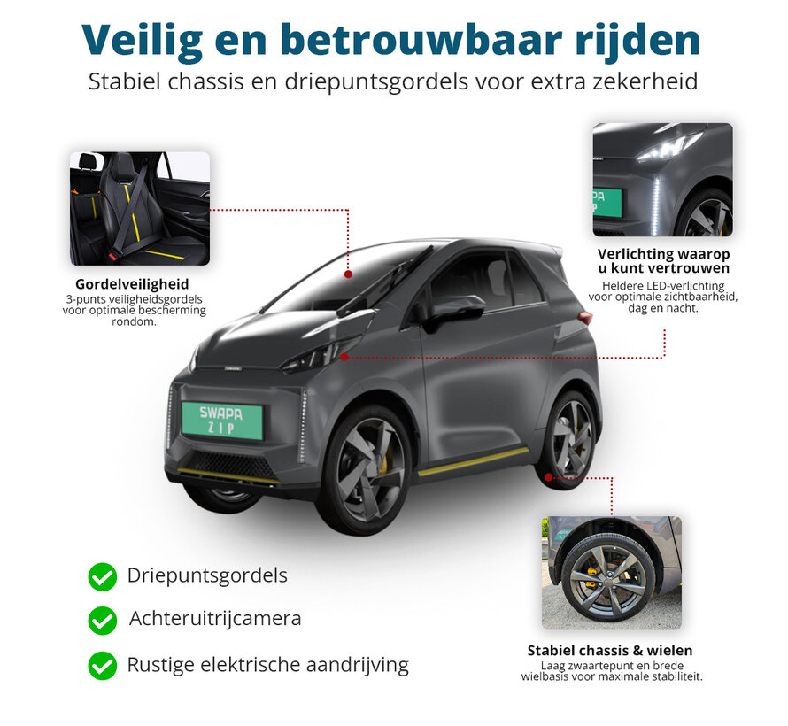 Swapa Zip Elektrische MiniAuto | Minicar | Overdekte Scootmobiel