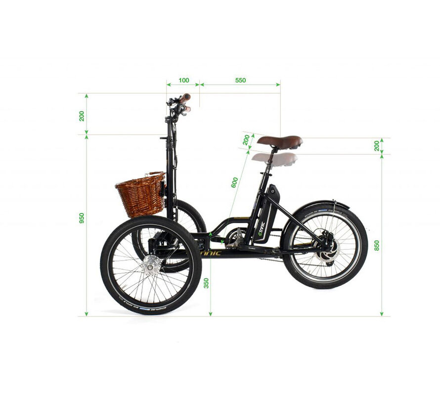 ETNNIC City 3.0 - elektrische driewielfiets – Comfortabel fietsen in de stad – Wendbaar en Compact