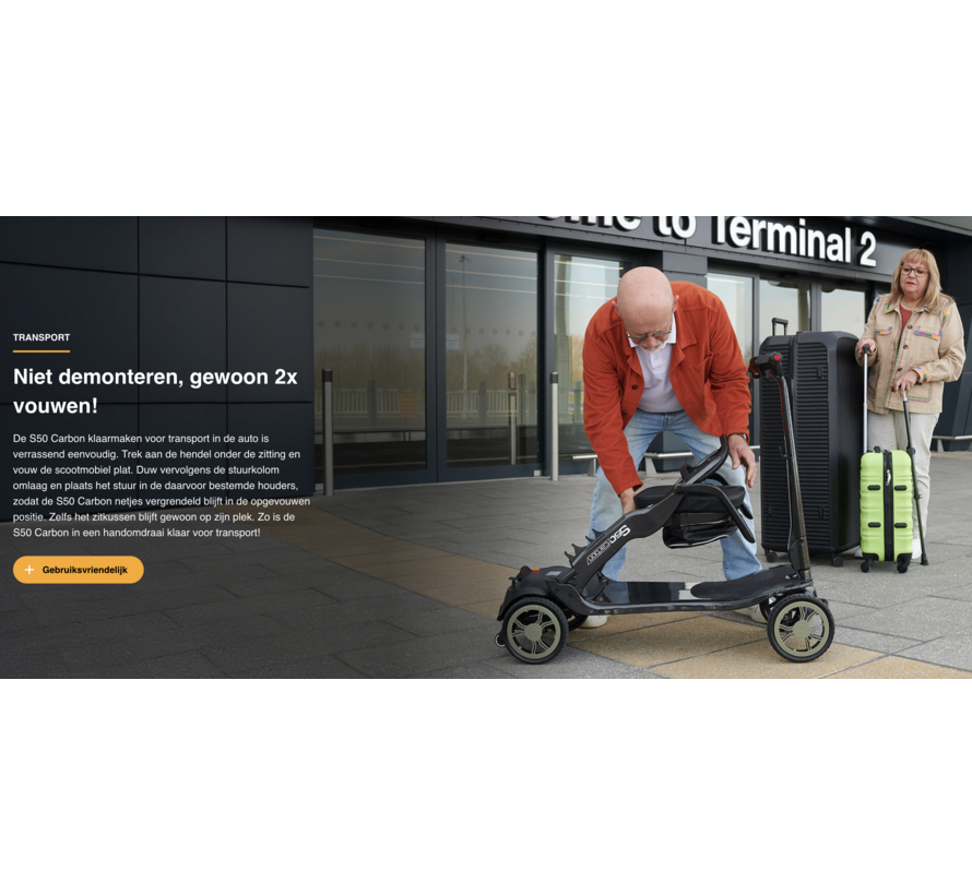 Carbon S50 lichtgewicht inklapbare scootmobiel | 13kg tilgewicht