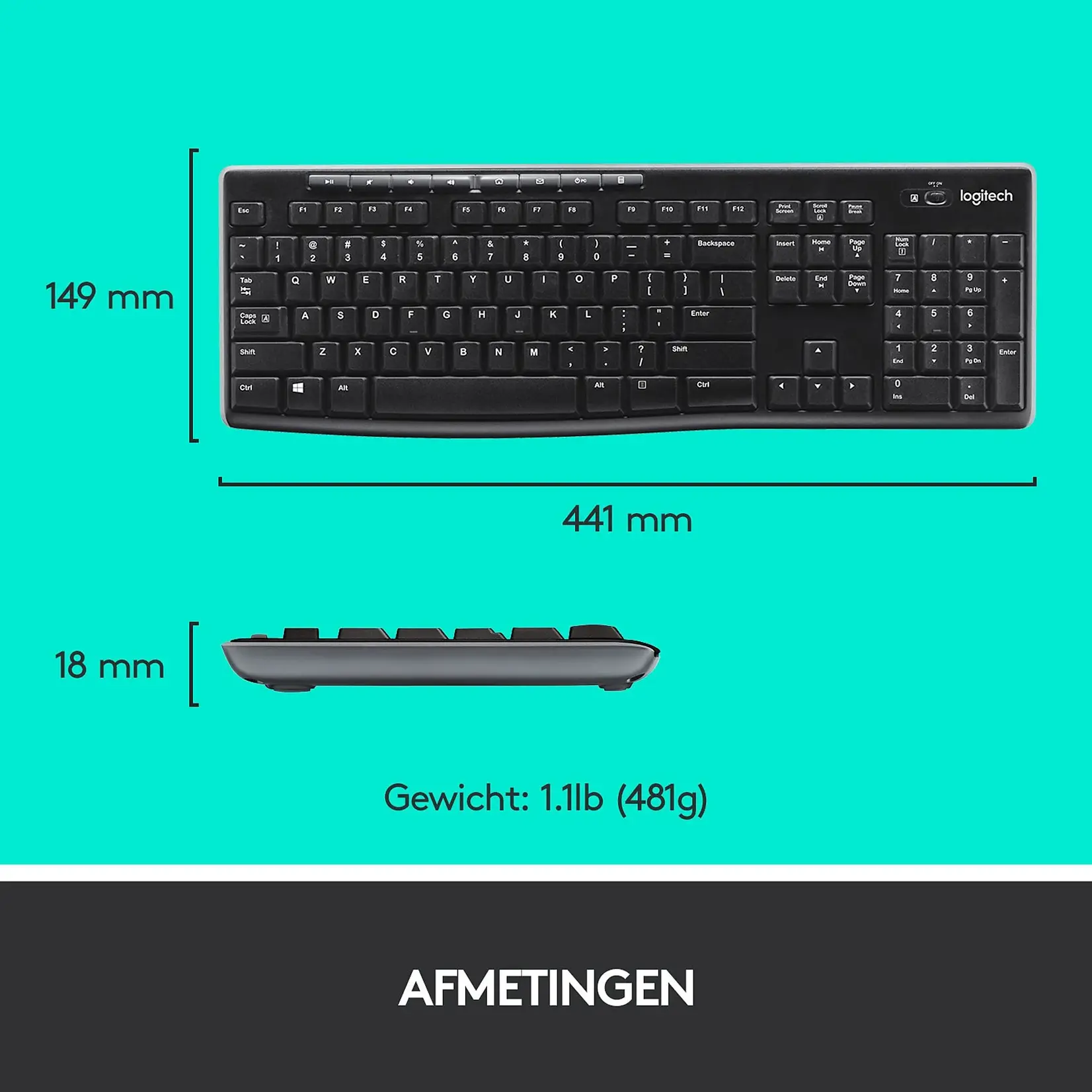 Logitech Logitech MK270 - Draadloos Toetsenbord en Muis - Qwerty