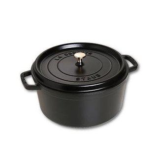 Staub Ronde cocotte zwart - 30 cm