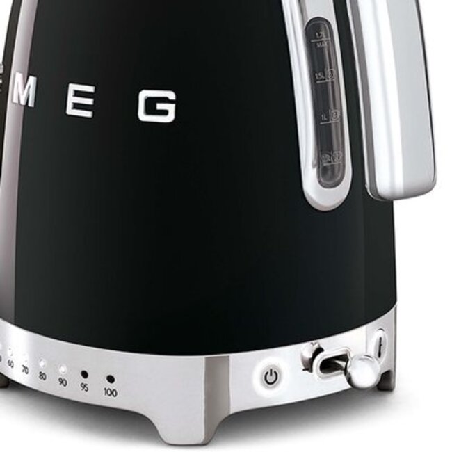 Smeg waterkoker 1,7 zwart - KLF04BLEU