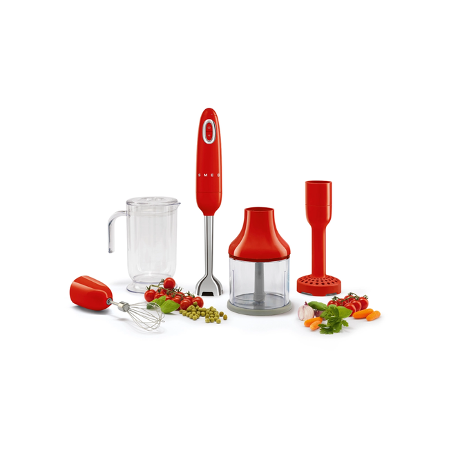 Smeg Staafmixer met accessoires rood HBF22RDEU