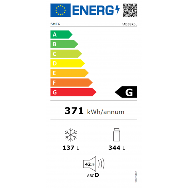Smeg koelvries 50' zwart - FAB38RBL5